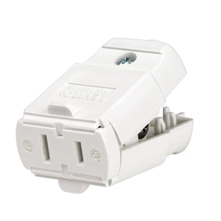 Leviton Straight Blade Connector, 1-15R, 2 Pole, 2 Wire, Screw Terminals C22-00102-0WP